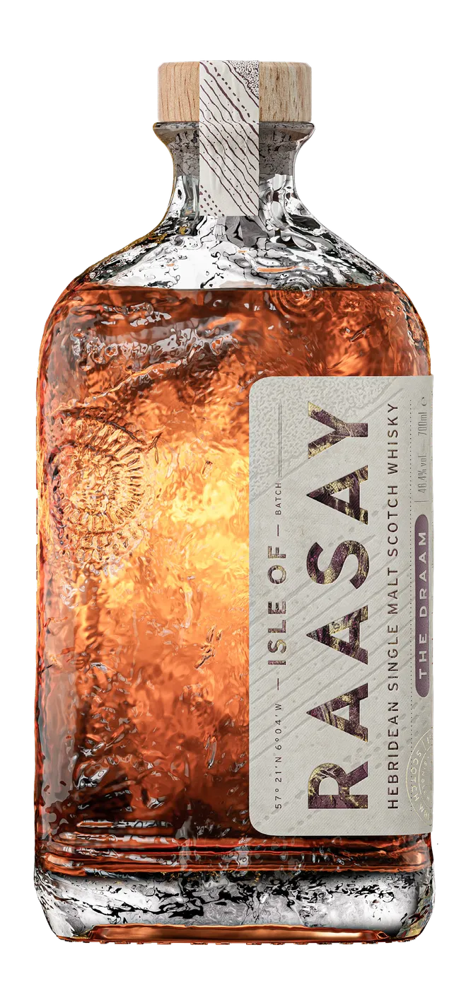 A bottle of Isle of Raasay The Draam single malt whisky